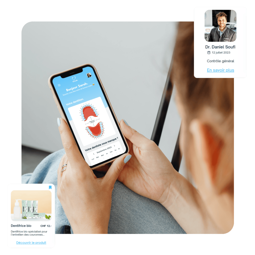 Application DentaID pour patient de clinique dentaire en Suisse